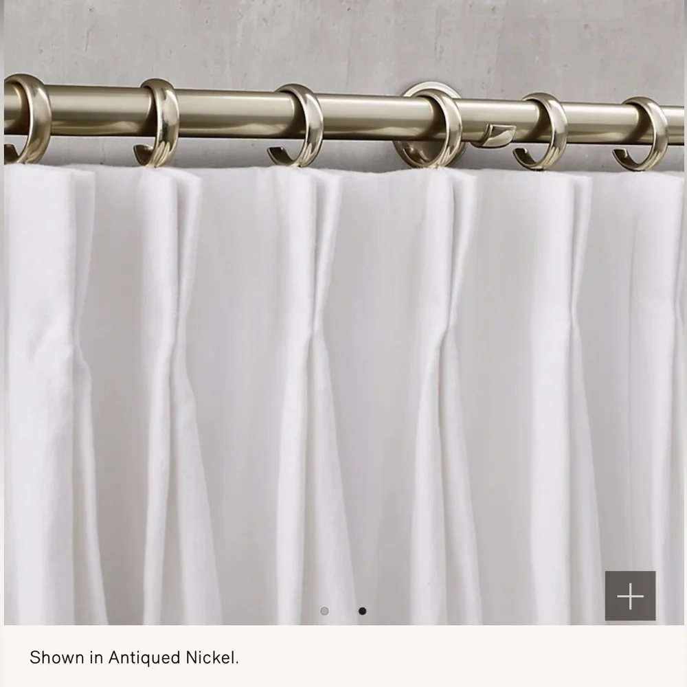 NWB Restoration Hardware Estate C-Loop Drapery Rings Large Bronze set of 7